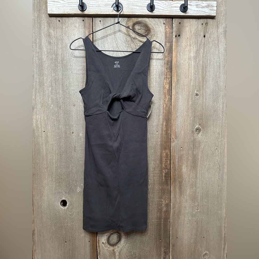 Aerie Reversible Knit Ribbed Mini Dress Smoked Gray Size Medium Women’s Beach